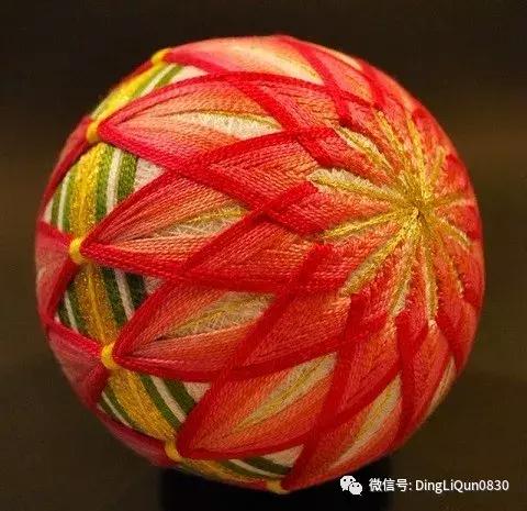 球刺绣教程,手鞠球刺绣