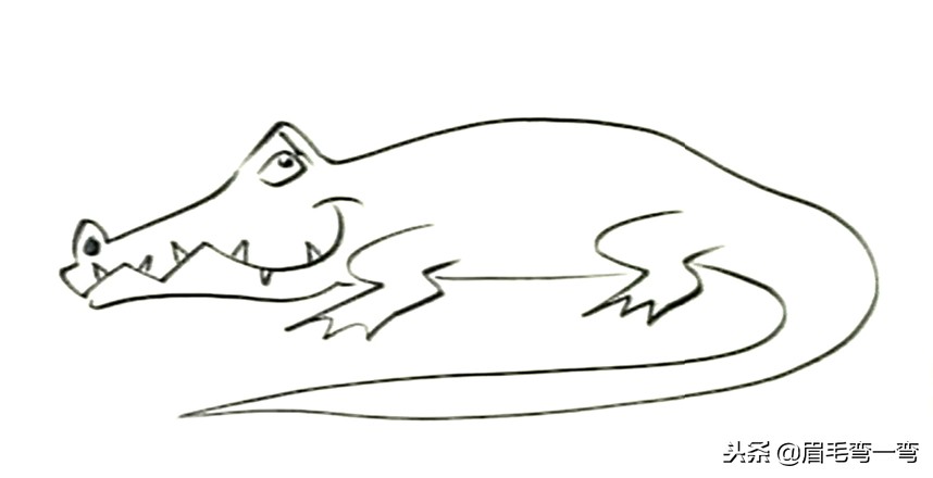 变异狂暴鳄鱼简笔画,鳄鱼爱上长颈鹿简笔画