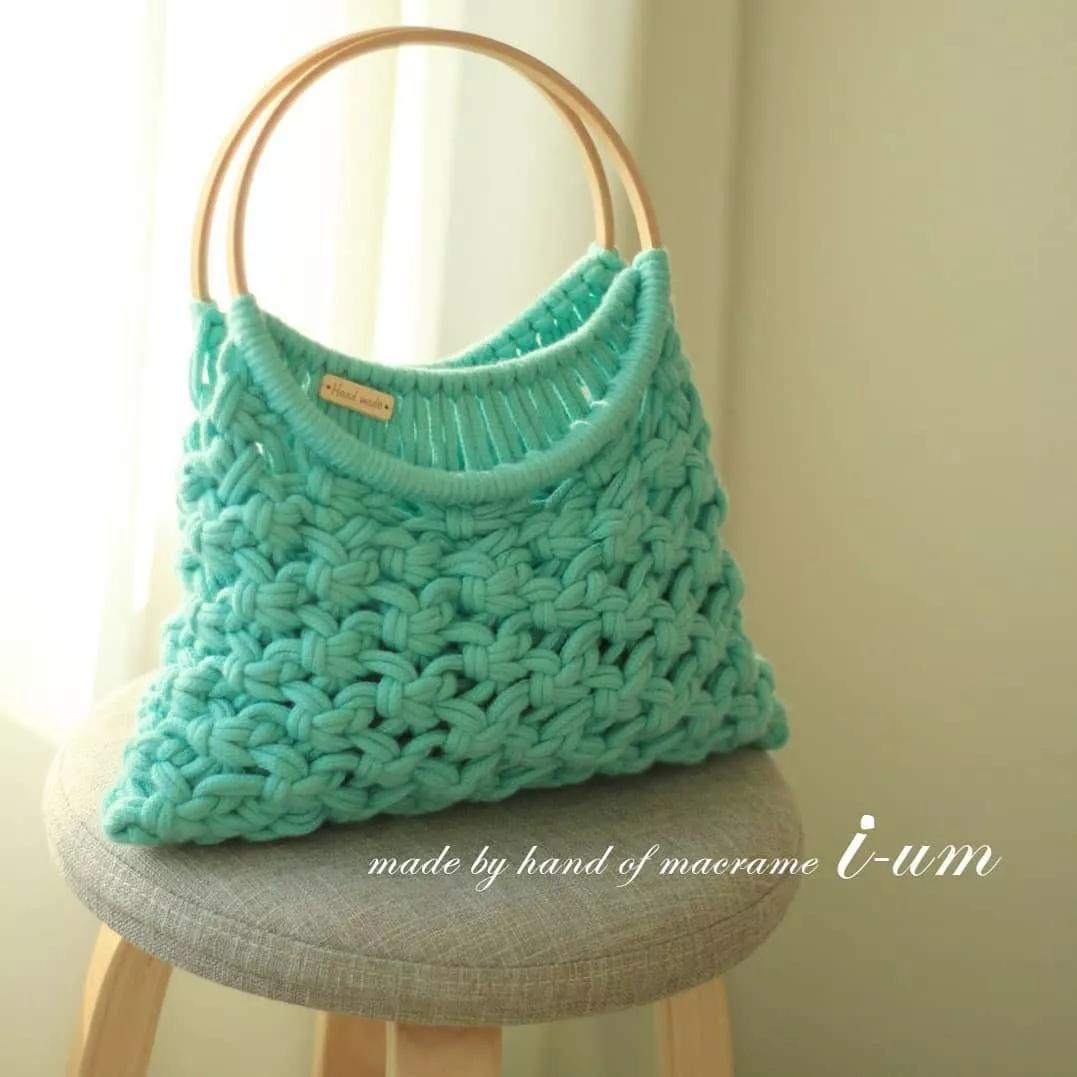 钩织网兜手袋,钩织收纳网兜小包最新