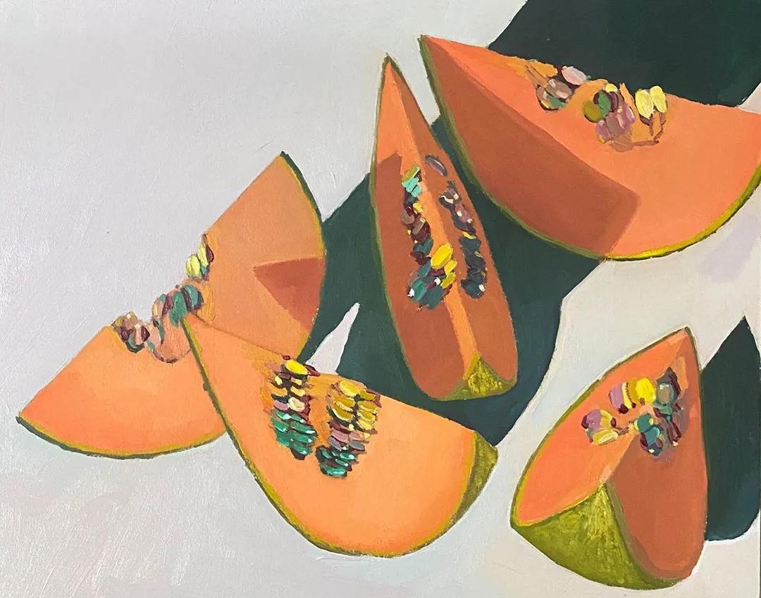 充满光感，秀色可餐的水果绘画