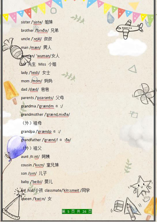 冀教版小学英语单词汇总带音标的,英语26个字母正确发音和单词音标