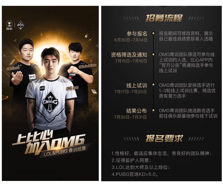 比心app英雄联盟,omg俱乐部lol青训报名