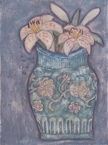 韩国女艺术家：卓秀英，画出来的雅致花草