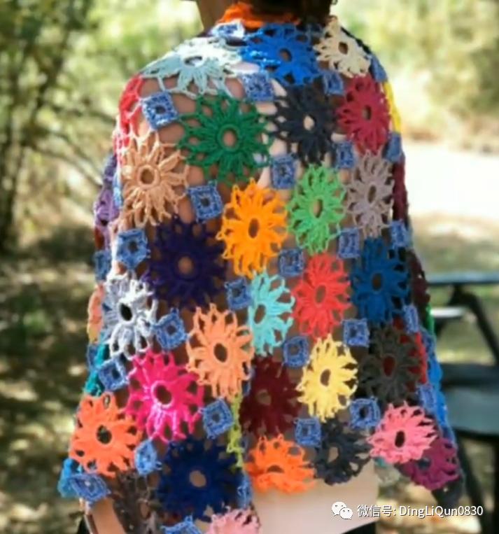 针织披肩作品,披肩花式围巾编织教程