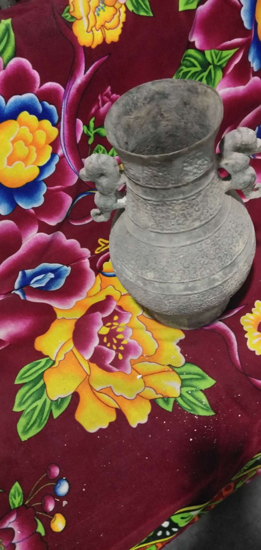 仿古青铜瓶,元代青铜双耳瓶