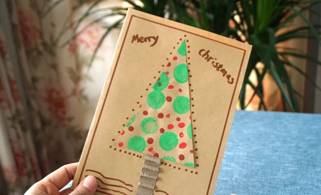 圣诞树卡片手工制作,简单圣诞树画法手绘