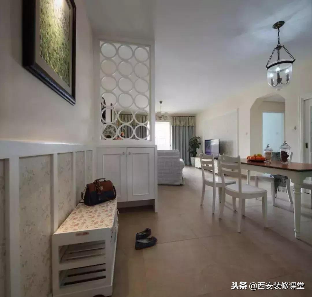 进门餐厅屏风隔断效果图轻奢,进门正对卫生间屏风隔断效果图