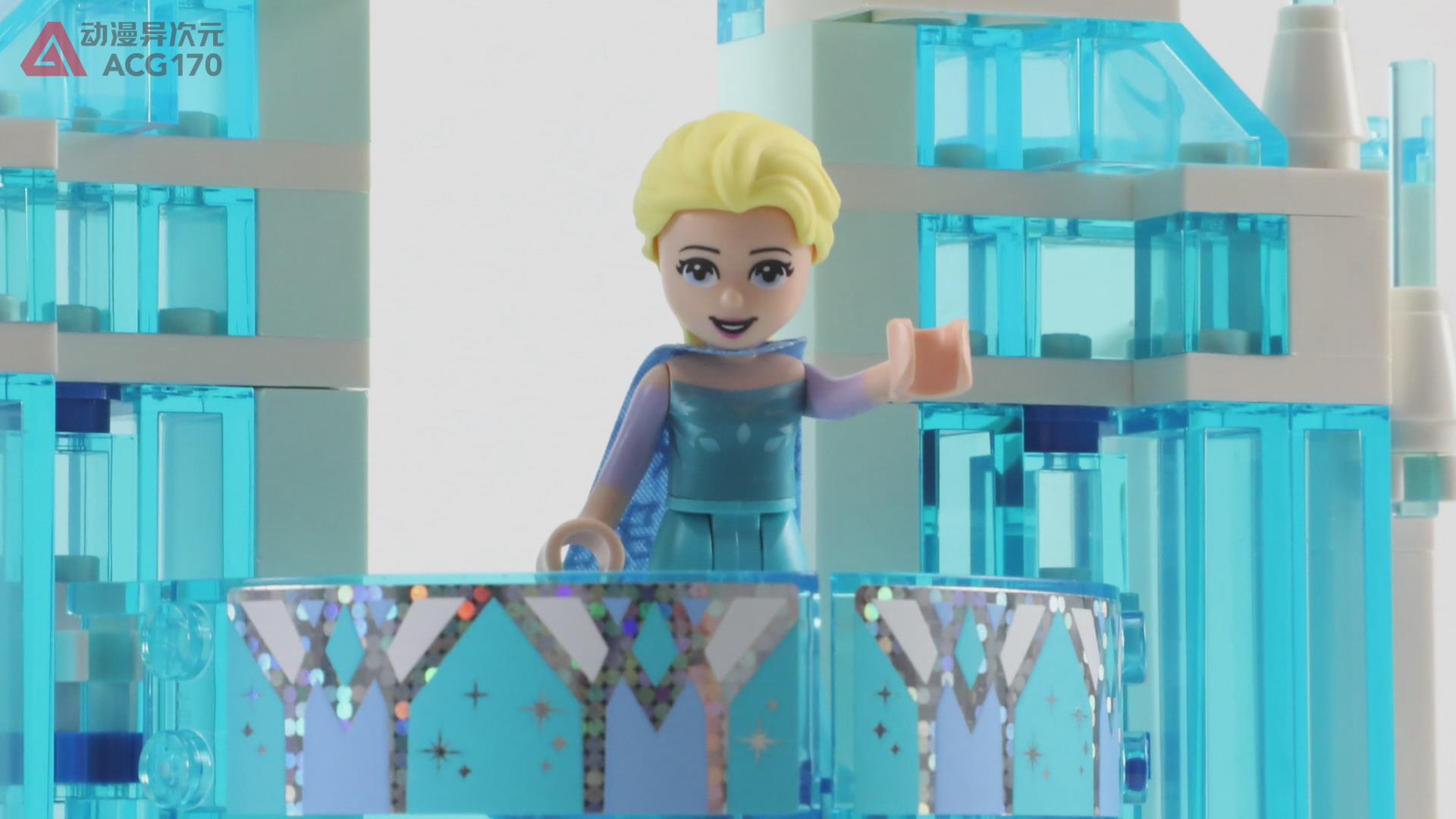 迪士尼冰雪城堡乐高教程,乐高冰雪奇缘艾莎城堡拼装视频