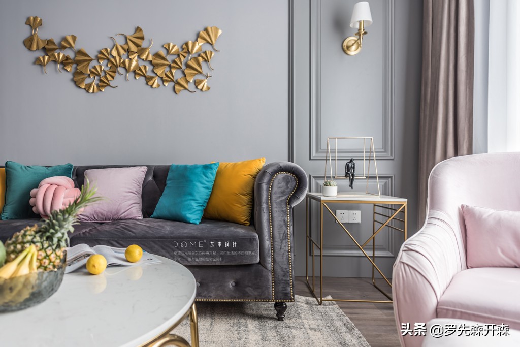 金湖湾90平轻奢装修,天津津南中海叠拼装修效果图