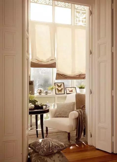 罗马帘美式,美式半遮光罗马帘