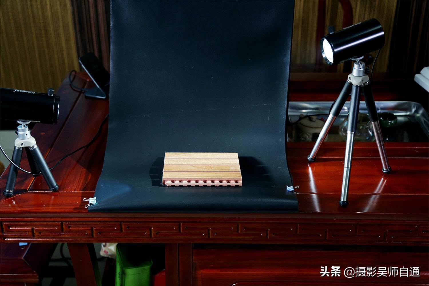 旧茶桌改造直播间,茶桌改造书法桌