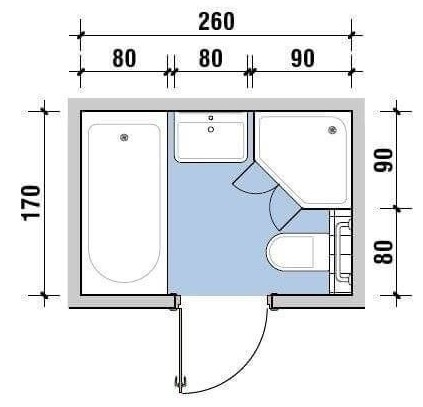 带卫生间卧室尺寸标准及图例,最小的卫生间设计尺寸