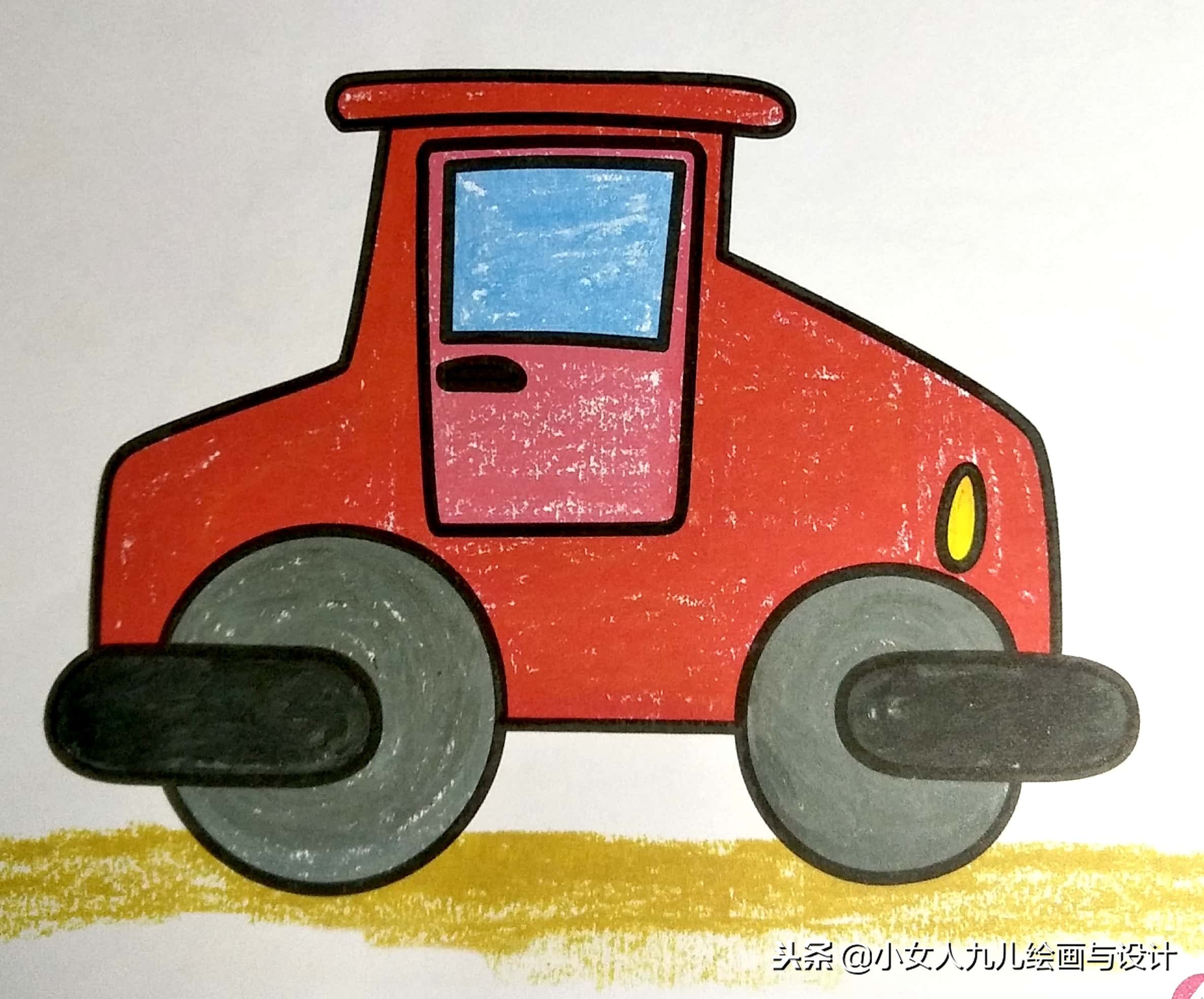 彩色铅笔简笔画人物少女,7-10岁儿童简笔画简单又漂亮