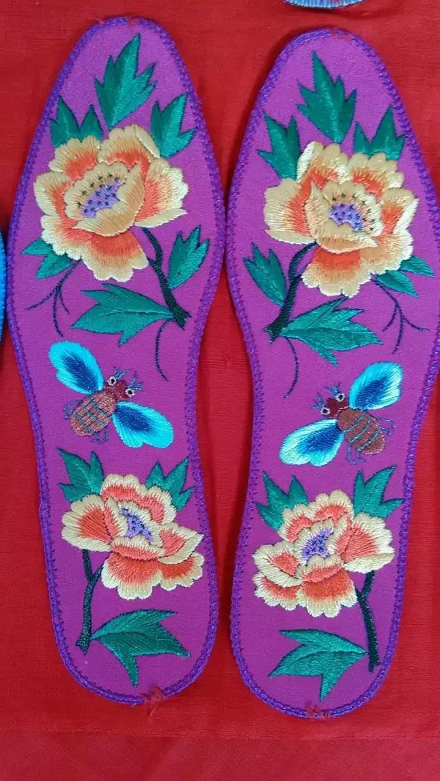 刺绣鞋垫花样各种图案教程,几何鞋垫图案鞋垫绣法