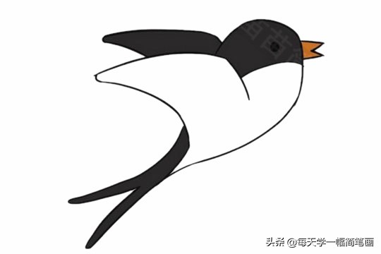 春天树木开花燕子蜜蜂飞来简笔画,简笔画燕子教程幼儿园