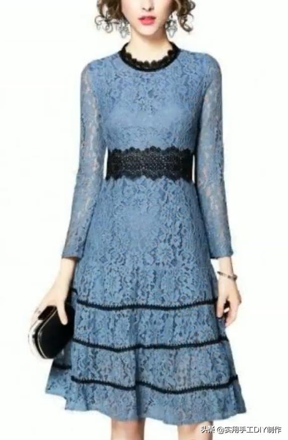 蕾丝绣花连衣裙精致美丽又优雅,设计小众蕾丝连衣裙