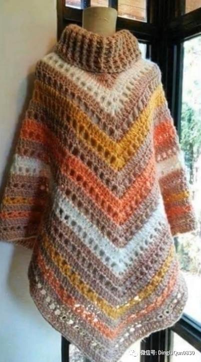 高档蕾丝钩花斗篷披肩防晒衣,针织披肩花样图片大全