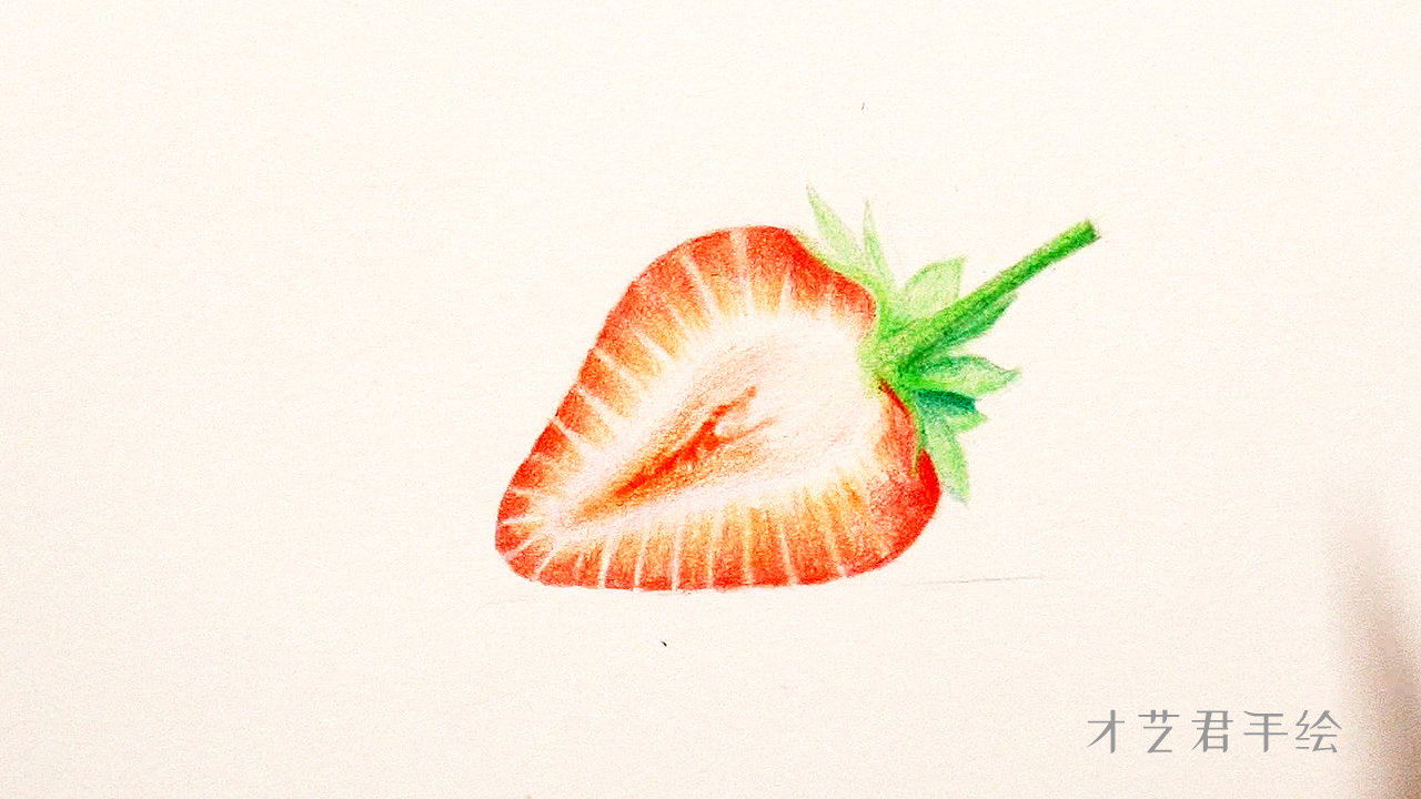 彩铅绘画入门零基础郁金香,水溶性彩铅画法步骤草莓