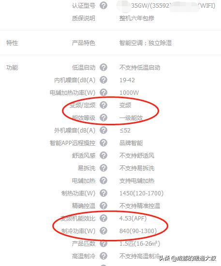 1.5p变频三级能效和一级能效空调,变频空调一级能效24小时多少度电