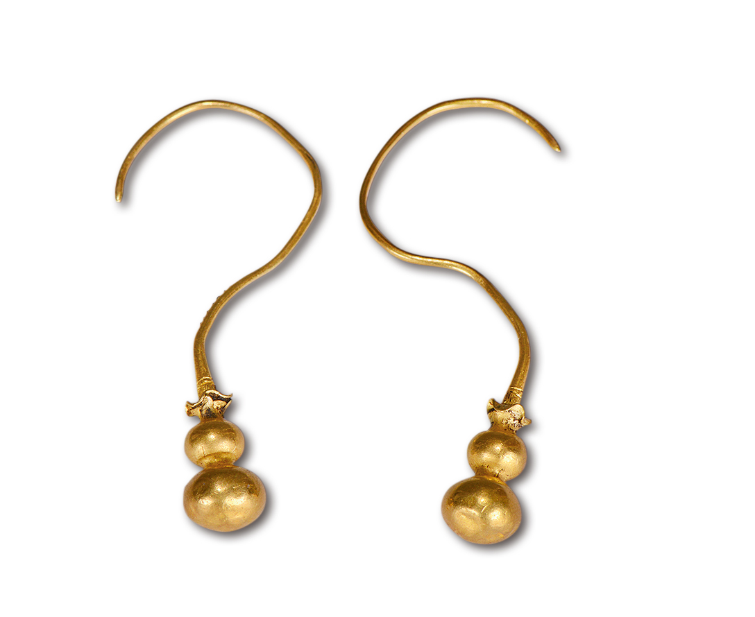 明代葫芦形耳环,明代葫芦耳坠