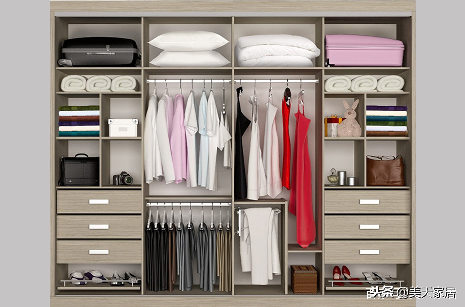 衣柜门板尺寸与内孔尺寸怎么计算,衣柜尺寸及内部设计尺寸