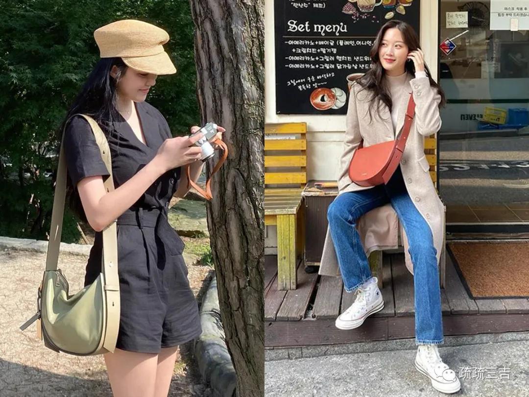 韩剧小女孩背个斜挎包,小众轻奢女士包袋