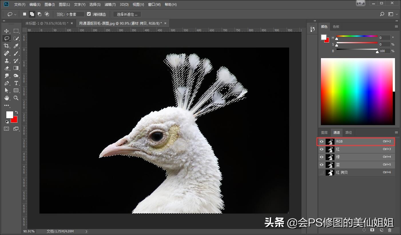 ps怎么用通道抠图大树,ps通道混合器抠图教程