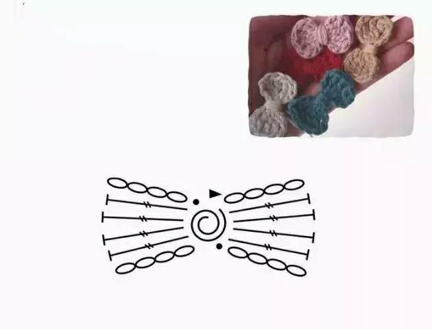 小的蝴蝶结发饰系法,小小的蝴蝶结钩织