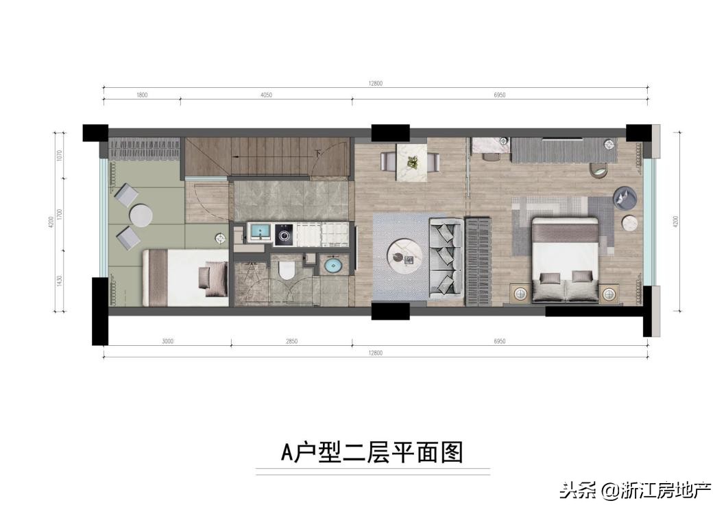 广宇东港空间loft出售,带阳台loft公寓样板间
