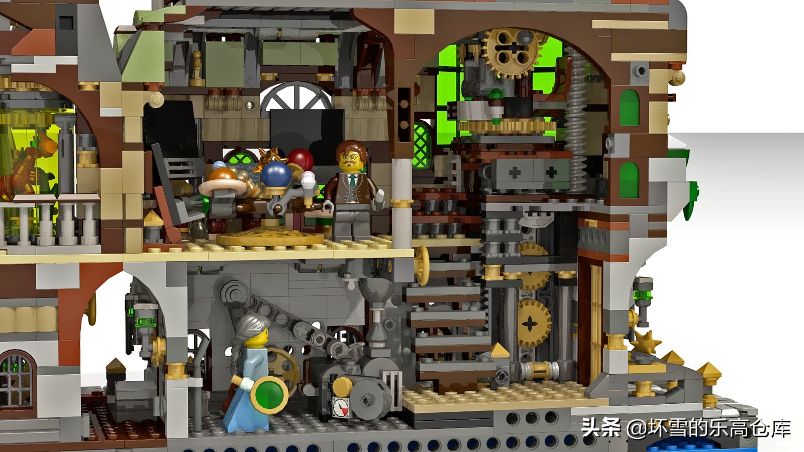 乐高大颗粒搭建古代城墙,用乐高搭建一个超迷你的城市