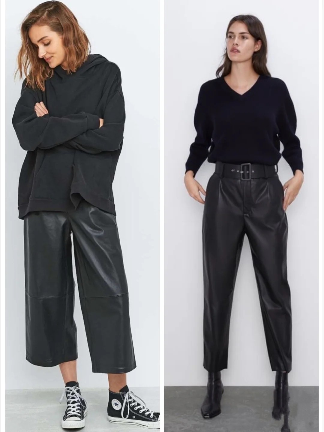 紧身皮裤的时尚穿搭,紧身皮裤时尚穿搭