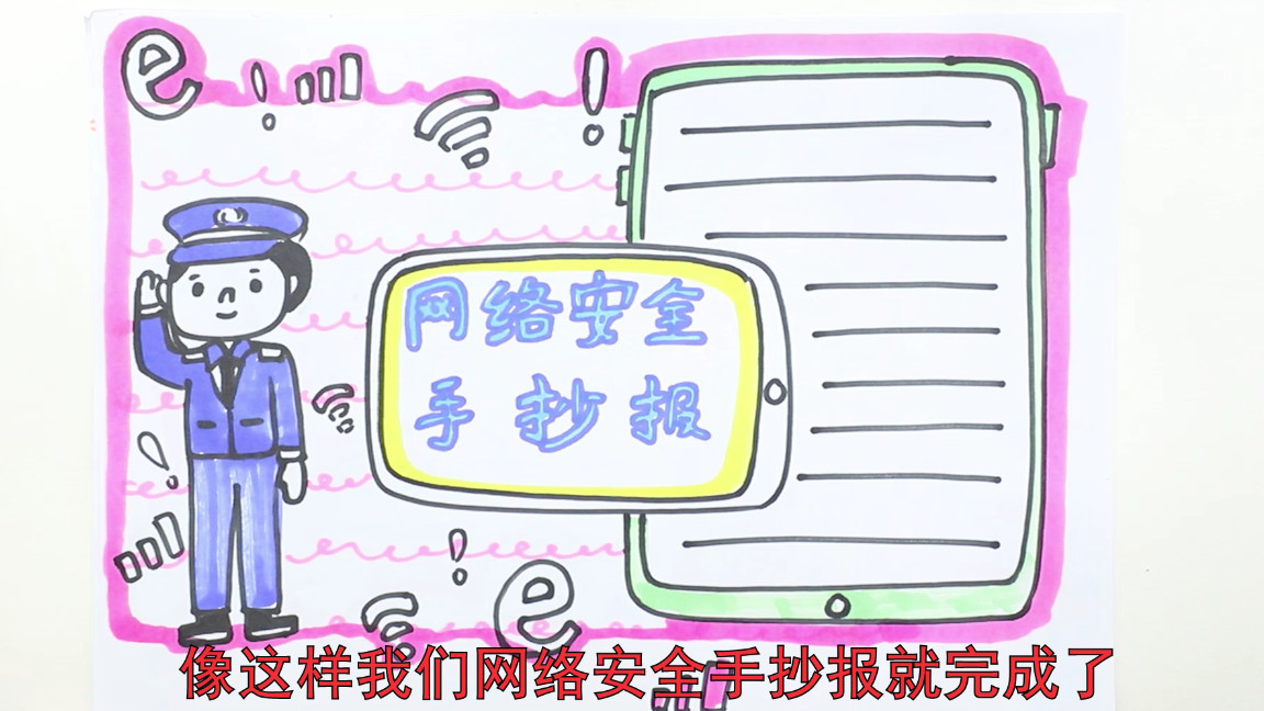 网络安全手抄报怎么做,网络安全主题绘画