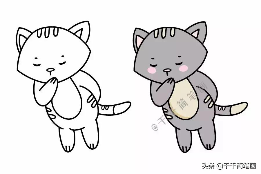 可爱动物简笔画萌萌哒,手帐边框图案简笔画动物