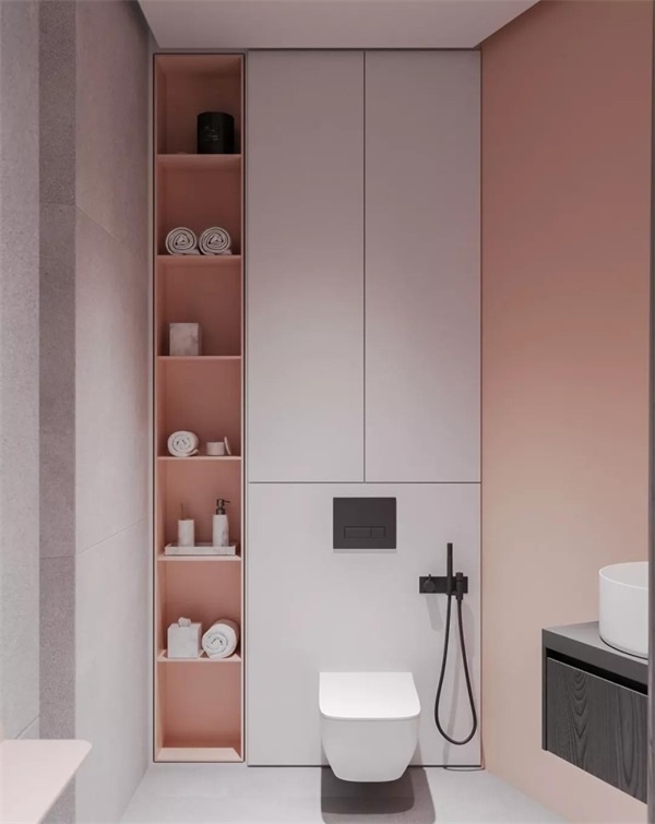 主卧暗卫改造成衣帽间及卫生间,暗卫改半开放式卫生间不装玻璃