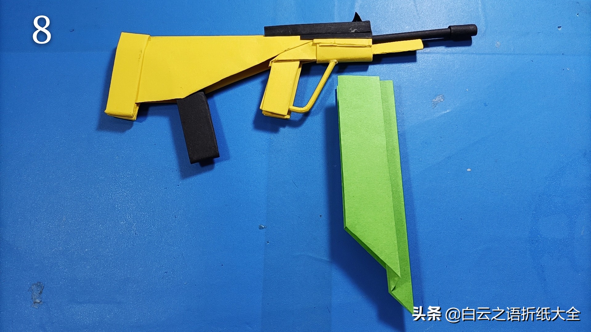 纸枪aug折纸超简单,aug折纸教程可发射子弹