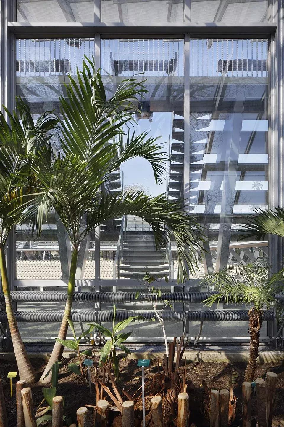 玻璃温室环绕着的红土网球场-Simonne-Mathieu网球场，巴黎