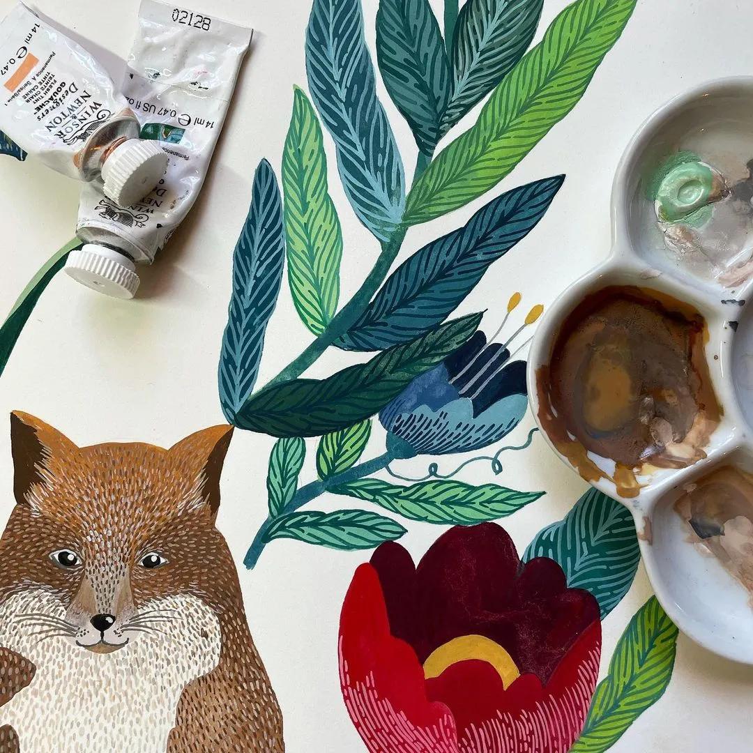 水彩渲染画建筑效果图,水彩平涂画