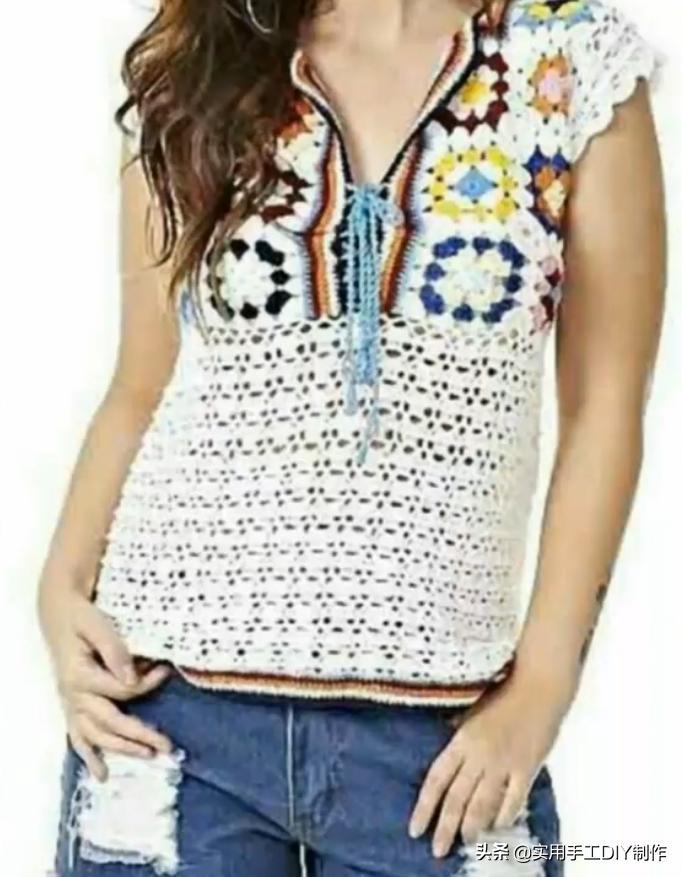 祖母方格编织长款外套教程,针织作品70款简约