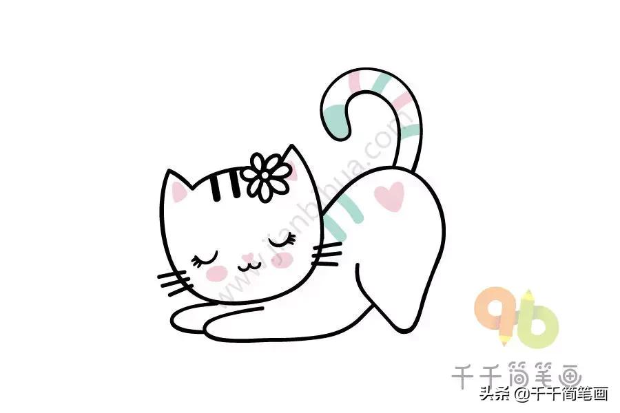 画画教程简单可爱卡通小猫的爪子,可爱小猫画法简单又好看