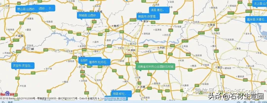 全国石材分布图最新,全国花岗岩矿山分布图