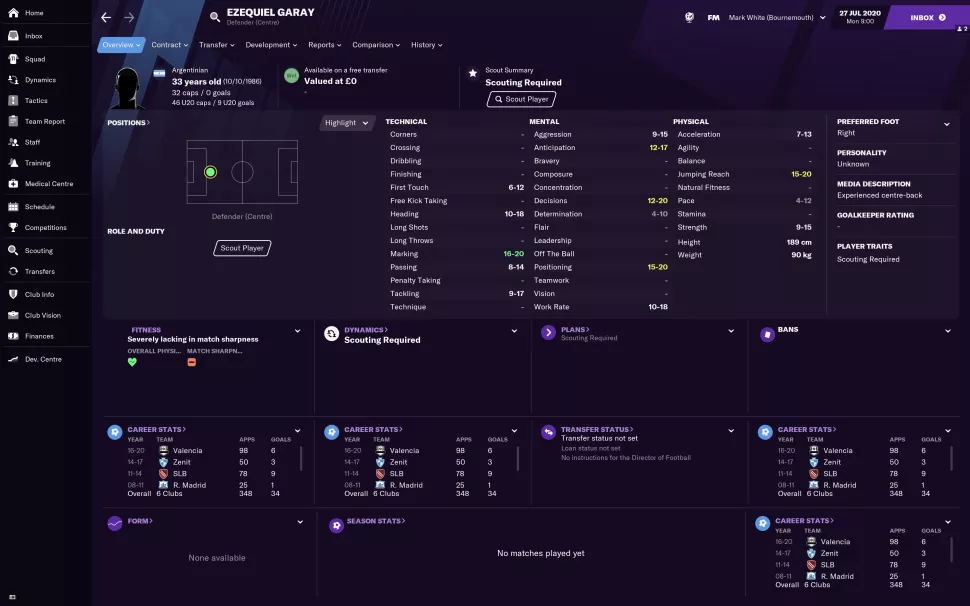 fm2021各位置最强球员排行,fm2021自由球员