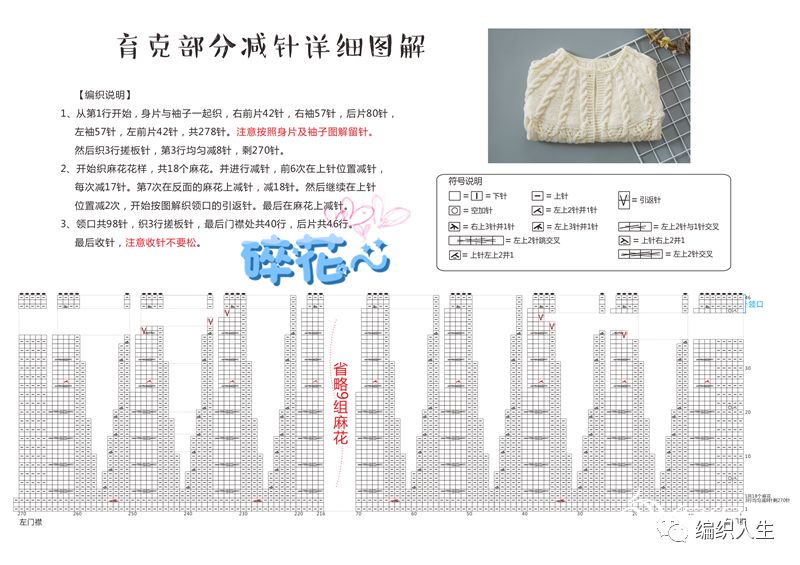 育克式开衫毛衣从上往下织全教程,育克手工编织7至8岁女孩开衫毛衣