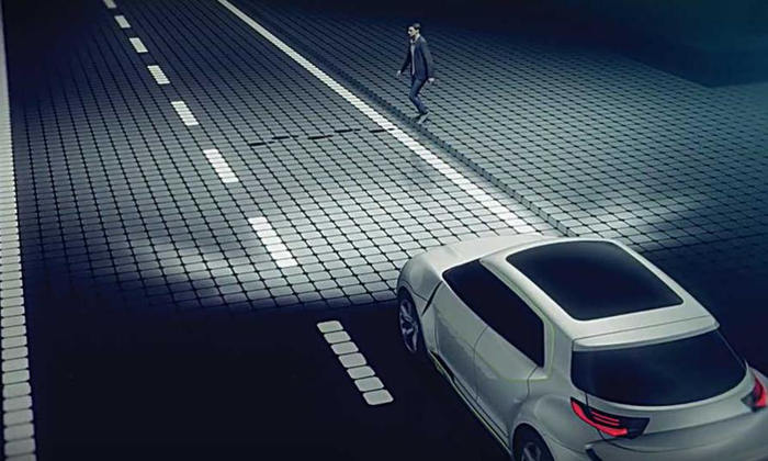 法雷奥推出外饰车灯系统投影技术助力车间通信