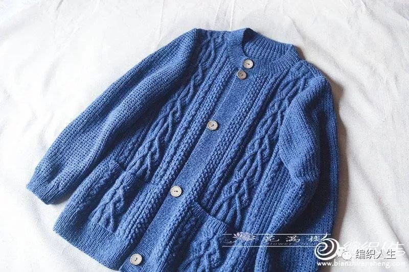 大气修身棒针提花长开衫附图解,男棒针粗线开衫
