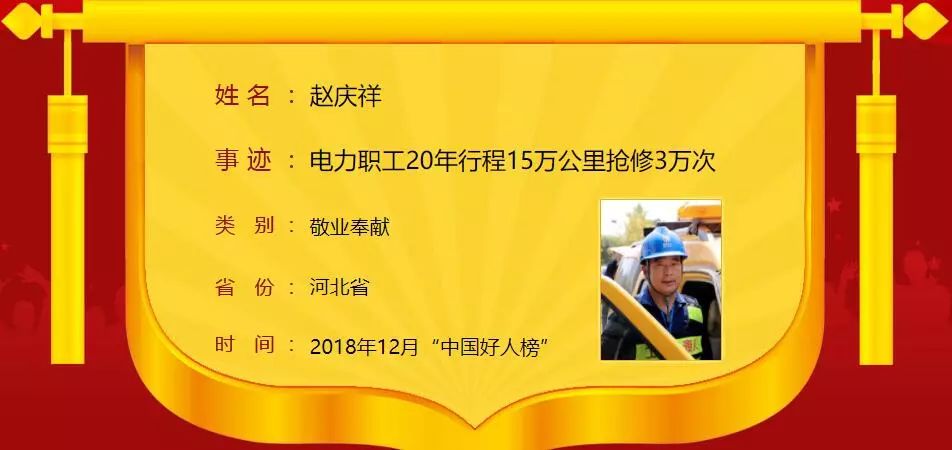 2019年1月中国好人榜河北,点赞中国好人榜