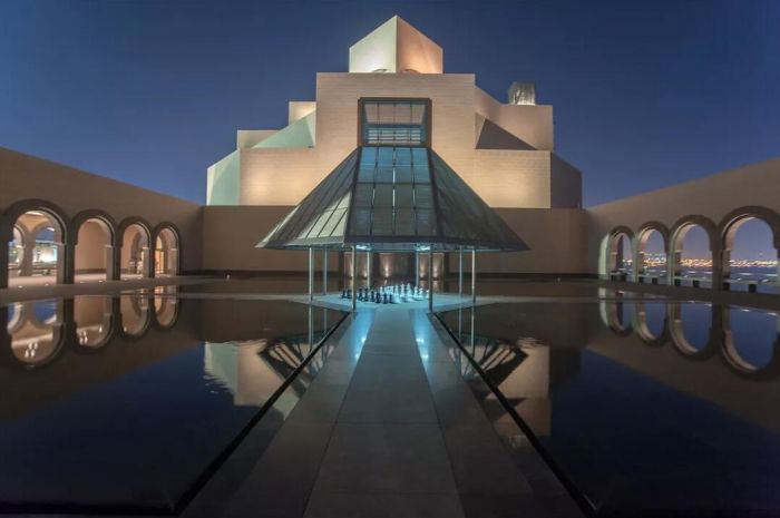 贝聿铭伊斯兰博物馆立面图,多哈伊斯兰艺术博物馆