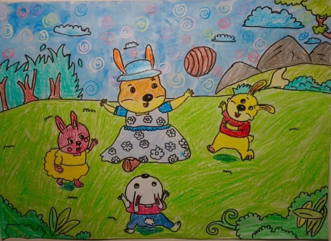 树洞画100幅欣赏,树洞松鼠儿童画