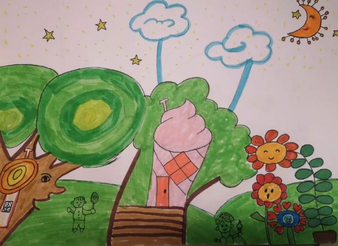 树洞画100幅欣赏,树洞松鼠儿童画