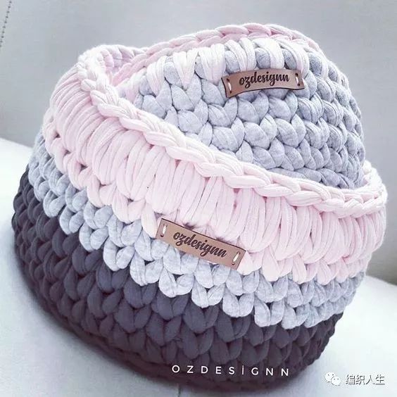 钩针收纳篮编织图解,钩针储物篮的图解