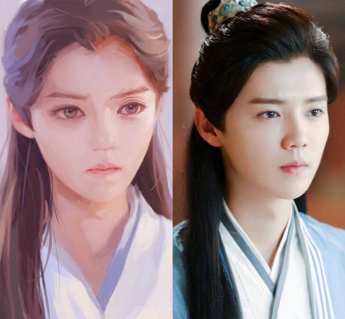 鹿晗素描手绘作品,鹿晗简笔画手绘图片图文